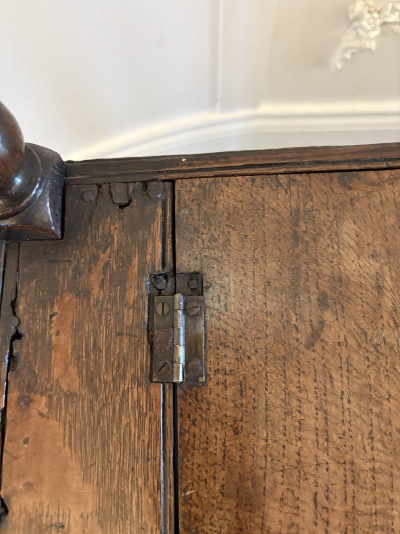 Antique William and Mary Quality Oak Panelled Rocking Crib